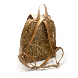 Rucsac de dama din piele, Mozaic Brown Gold